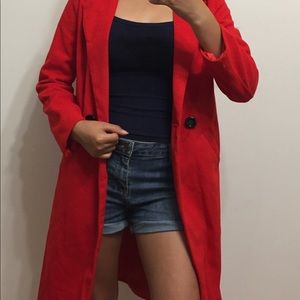 Cute red peacoat